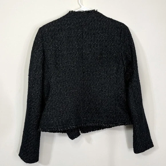 LOFT Tweed Asymmetrical Jacket With Gold Accents - Picture 5 of 6